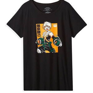 New Torrid 4 (4X 26) My Hero Academia‎ Anime Slim Fit Graphic Black Tee T Shirt